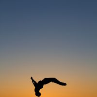 backflip in sunset